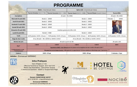 L'Open international d'Automne du Touquet aura lieu, cette année à HARDELOT -2